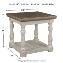 Ashley Furniture Havalance - Gray/white - Rectangular End Table Tables