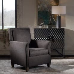 Uttermost Darick Charcoal Armchair Chairs