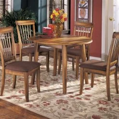 Ashley® Berringer - Rustic Ultimate Best In Class Drop Leaf Table, 2 Upholstered Side Chairs