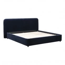 Moe's Home Collection Samara Queen Bed Blue Velvet Beds