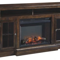 Ashley Furniture Roddinton - Dark Brown - Xl Tv Stand W/fireplace Option