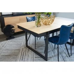 Moe's Home Collection Round Teak Wood Art Weathered Grey Small Table Decor