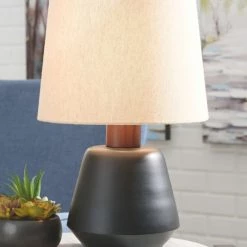 Ashley Furniture Accessories Ancel - Black/brown - Metal Table Lamp (1/cn)