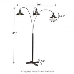 Ashley Furniture Sheriel - Black - Metal Arc Lamp (1/cn) Accessories