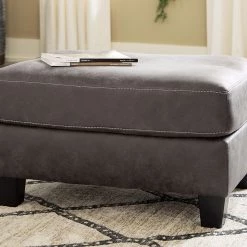 Benchcraft® Venaldi - Gunmetal - 2 Pc. - Chair With Ottoman