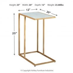 Ashley Furniture Tables Lanport - Champagne/white - Accent Table