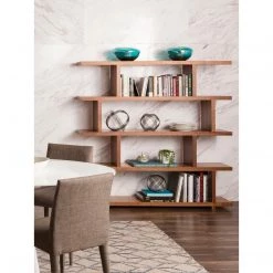 Moe's Home Collection Bookcases Miri Shelf Large Walnut 8 Moe's Home Collection Bookcases Miri Shelf Large Walnut