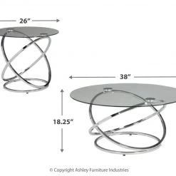 Ashley Furniture Tables Hollynyx - Chrome Finish - Occasional Table Set (3/cn)