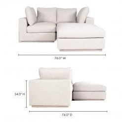 Moe's Home Collection Sectionals Justin Nook Modular Sectional Taupe