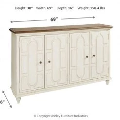 Ashley Furniture Roranville - Antique White - Accent Cabinet Cabinets