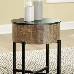 Ashley Furniture Nashbryn - Gray/brown - Round End Table