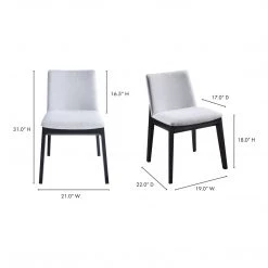 Moe's Home Collection Deco Ash Dining Chair Light Grey-m2