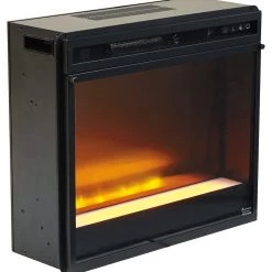 Ashley Furniture Entertainment - Black - Fireplace Insert Glass/stone Fireplace Inserts