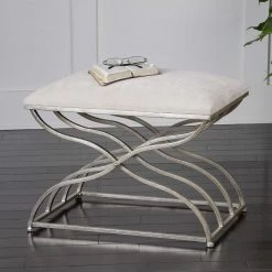 Uttermost Shea Satin Nickel Small Bench Benches
