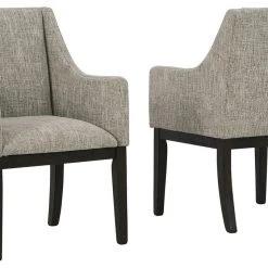Signature Design By Ashley® Burkhaus - Dark Brown - Dining Uph Arm Chair (2/cn) Chairs