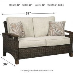 Ashley Furniture Paradise - Medium Brown - Loveseat W/cushion