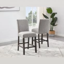 Signature Design By Ashley® Stools Jeanette - Gray/dark Brown - Upholstered Barstool (2/cn)