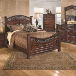 Ashley Furniture Leahlyn - Warm Brown - Two Drawer Night Stand Nightstands