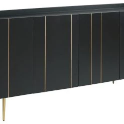 Ashley Furniture Cabinets Brentburn - Black/gold Finish - Accent Cabinet