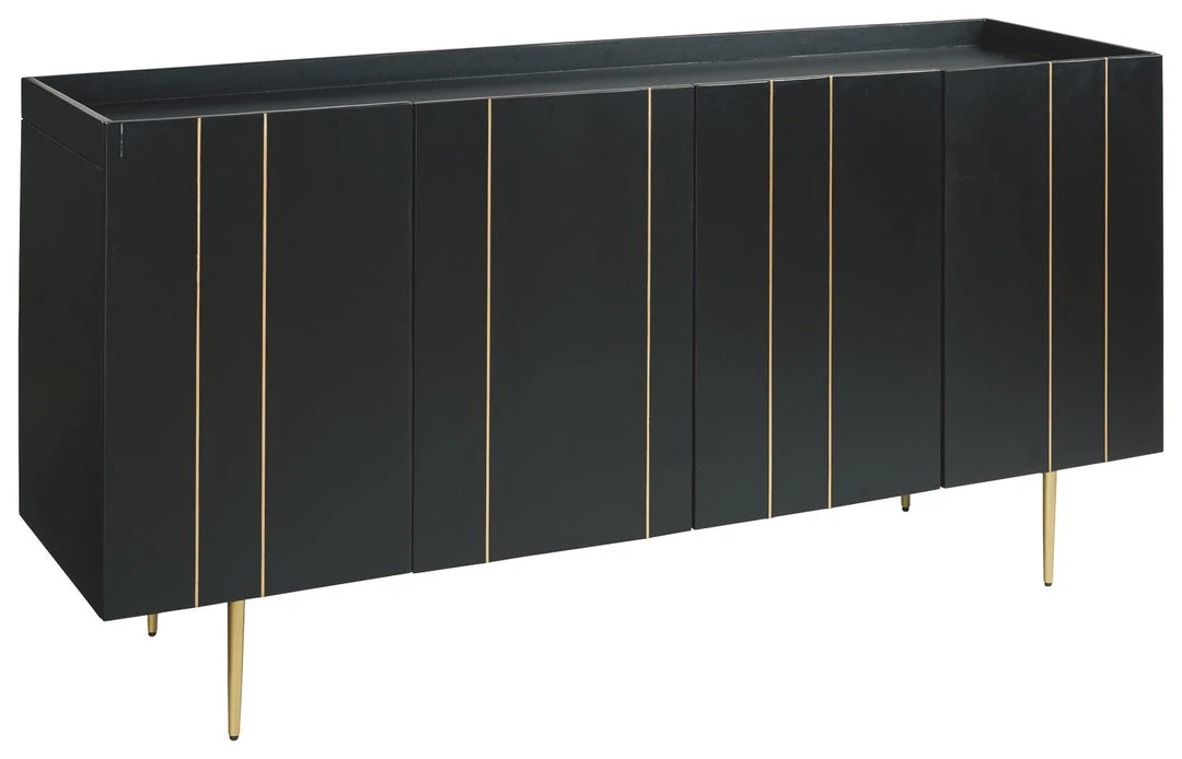 Ashley Furniture Cabinets Brentburn - Black/gold Finish - Accent Cabinet 3 Ashley Furniture Cabinets Brentburn - Black/gold Finish - Accent Cabinet