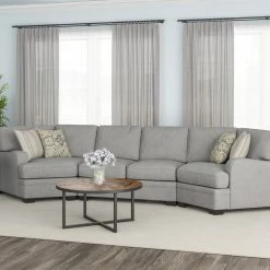 Emerald Home Analiese Cuddler Sectional, Dove Sectionals