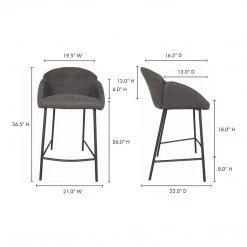 Moe's Home Collection Stools Gigi Counter Stool Dark Grey