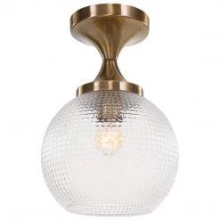Uttermost Bolla 1 Light Pattern Glass Semi Flush Mount