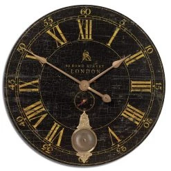 Accessories Uttermost Bond Street 30" Black Wall Clock
