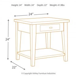 Ashley Furniture Tables Branbury - Grayish Brown - Rectangular End Table