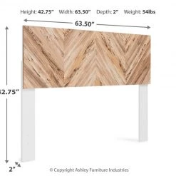 Ashley Furniture Beds Piperton - Brown / White - Queen Panel Headboard