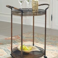 Ashley Furniture Clarkburn - Bronze Finish - Bar Cart Bars & Bar Carts