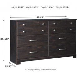 Signature Design By Ashley® Reylow - Dark Ultimate Best In Class Dresser, Mirror, Bookcase Headboard With Bolt On Bed Frame Bedroom Sets