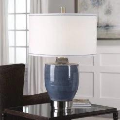 Accessories Uttermost Sylvaine Blue-Gray Glaze Lamp