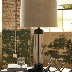 Ashley Furniture Talar - Clear/bronze Finish - Glass Table Lamp (1/cn) Accessories