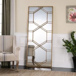 Accessories Uttermost Kennis Gold Leaf Leaner Mirror