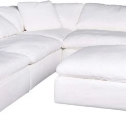 Moe's Home Collection Clay Modular Sectional Livesmart Fabric White