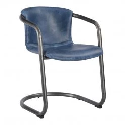 Moe's Home Collection Chairs Freeman Dining Chair Kaiso Blue Leather -m2 12 Moe's Home Collection Chairs Freeman Dining Chair Kaiso Blue Leather -m2