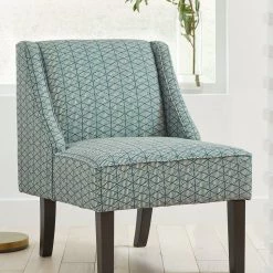 Ashley Furniture Chairs Janesley - Teal/cream - Accent Chair