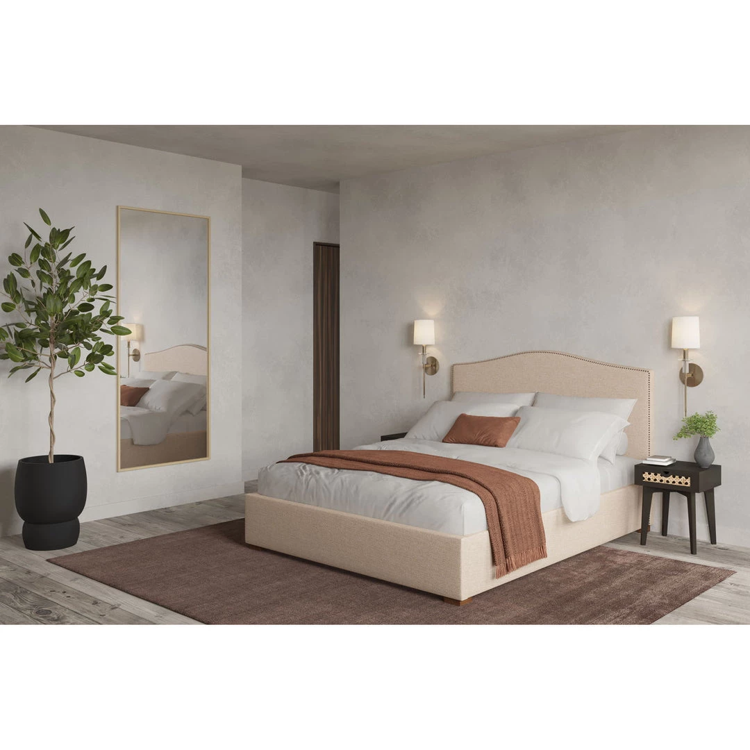 Moe's Home Collection Zale King Bed Oatmeal Beds 6 Moe's Home Collection Zale King Bed Oatmeal Beds