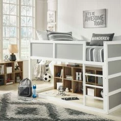 Ashley® Romanton - Gray/white - Twin Loft Bed Beds