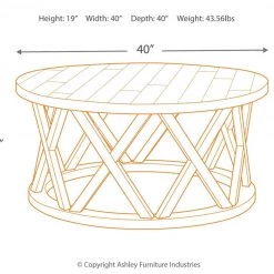 Ashley Furniture Sharzane - Grayish Brown - Round Cocktail Table Tables
