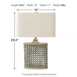 Ashley Furniture Deondra - Gray - Metal Table Lamp (1/cn) Accessories
