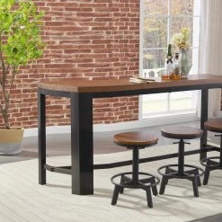 Ashley Furniture Dining Room Sets Quinidad - Black/brown - Rect Drm Counter Tbl Set(4/cn)