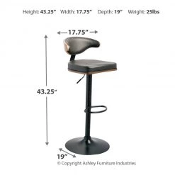 Ashley Furniture Stools Bellatier - Brown/black - Tall Uph Swivel Barstool(1/cn) 12 Ashley Furniture Stools Bellatier - Brown/black - Tall Uph Swivel Barstool(1/cn)