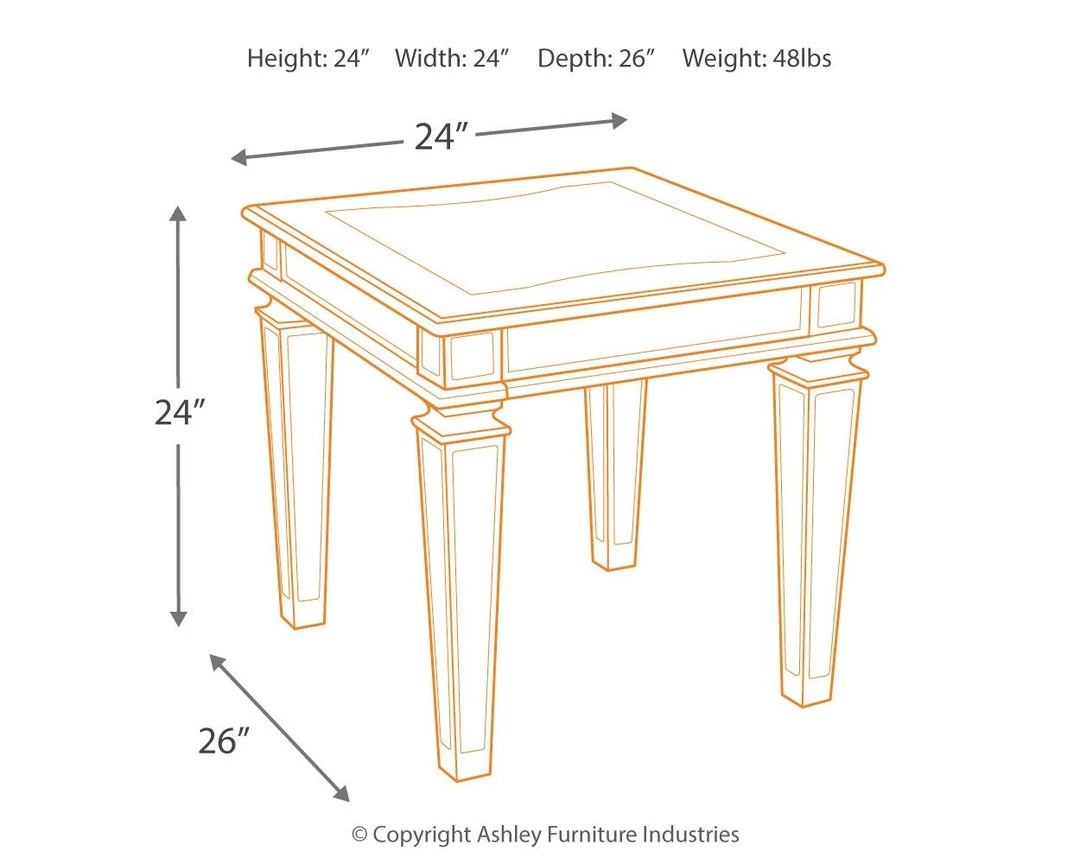 Ashley Furniture Tessani - Silver - Rectangular End Table Tables 5 Ashley Furniture Tessani - Silver - Rectangular End Table Tables