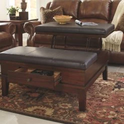 Ashley Furniture Gately - Medium Brown - Ottoman Cocktail Table 11 Ashley Furniture Gately - Medium Brown - Ottoman Cocktail Table