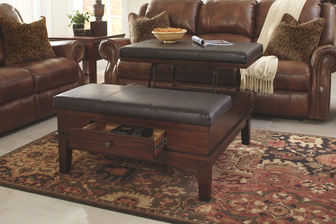 Ashley Furniture Gately - Medium Brown - Ottoman Cocktail Table 5 Ashley Furniture Gately - Medium Brown - Ottoman Cocktail Table