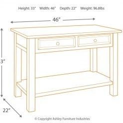 Ashley Furniture Tyler - Grayish Brown/black - Sofa Table Tables