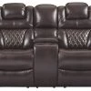 Signature Design By Ashley® Warnerton - Chocolate - Pwr Rec Loveseat/con/adj Hdrst 1 Signature Design By Ashley® Warnerton - Chocolate - Pwr Rec Loveseat/con/adj Hdrst