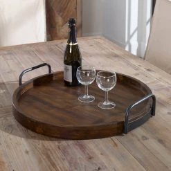 Table Decor Uttermost Reine Round Wooden Tray